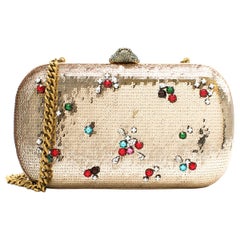 Gucci Broadway Gold Sequin Embroidered Clutch 