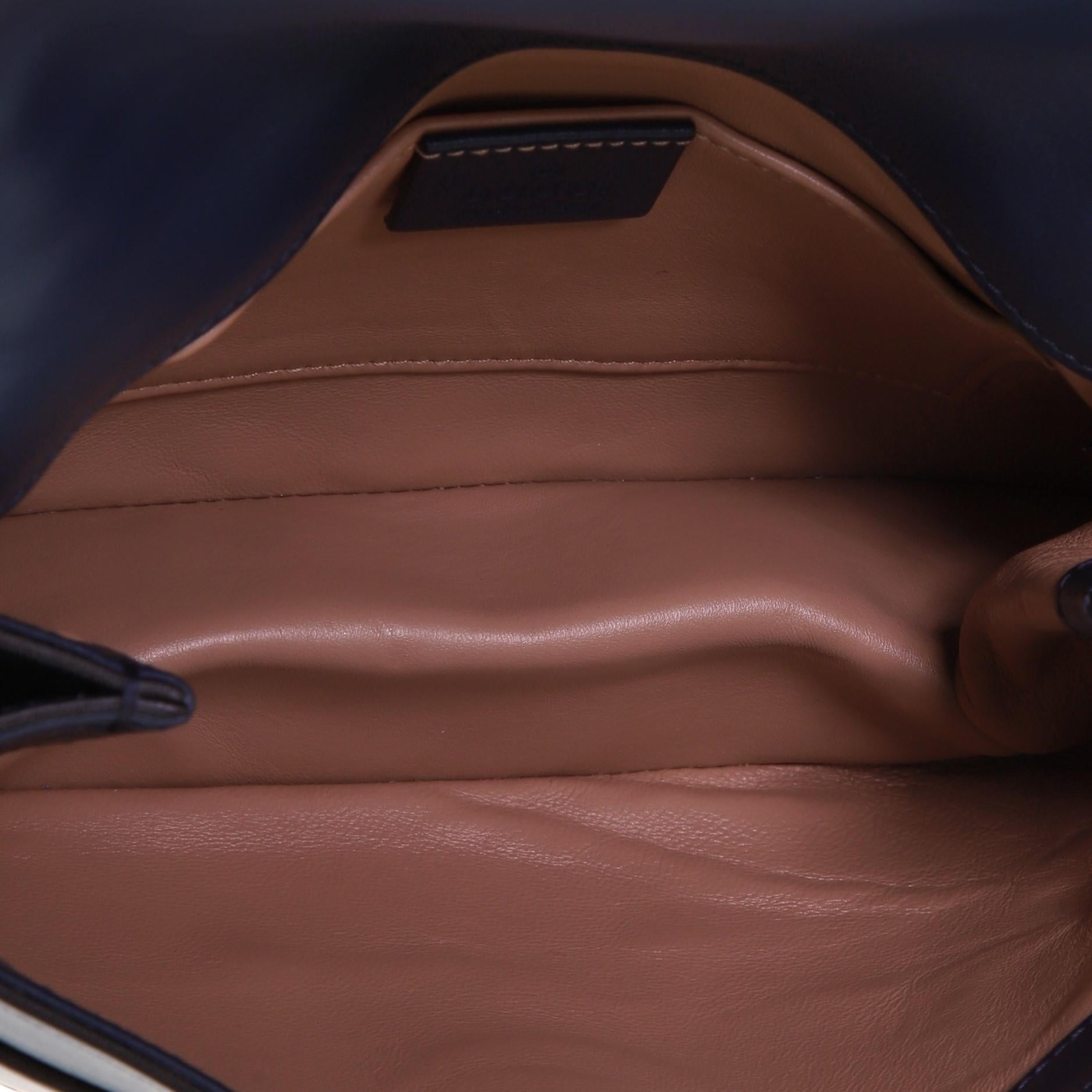 Black Gucci Broadway Pearly Bee Shoulder Bag Embellished Leather Mini