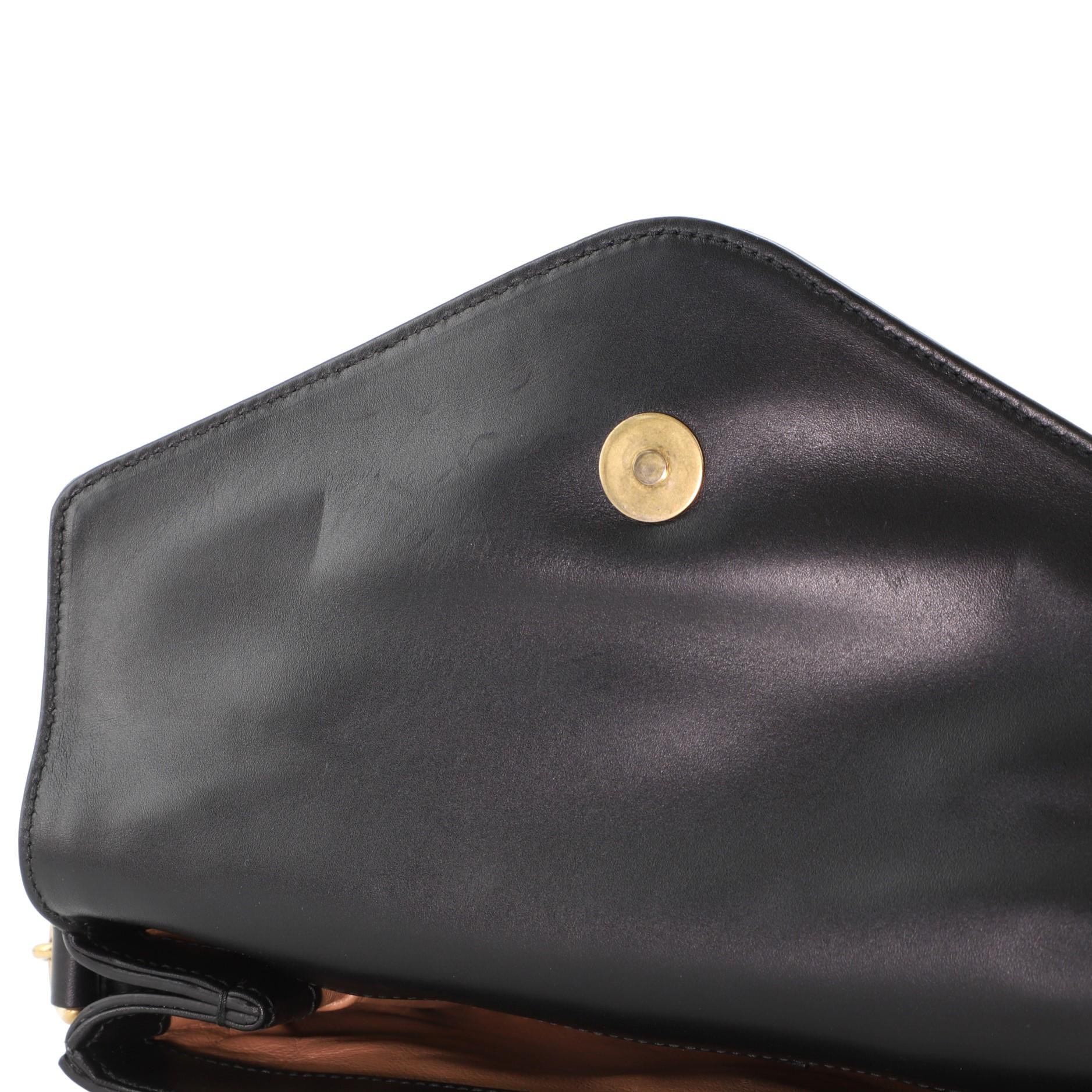 Black Gucci Broadway Pearly Bee Shoulder Bag Embellished Leather Mini