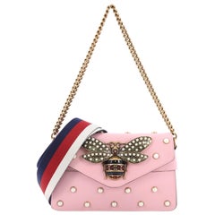 Gucci Broadway Pearly Bee Shoulder Bag Embellished Leather Mini