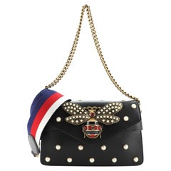 Gucci Broadway Pearly Bee Shoulder Bag Embellished Leather Mini