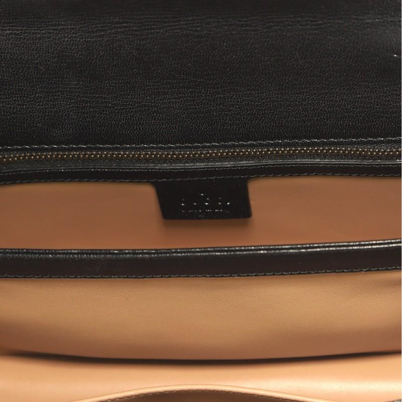 Gucci Broche Flap Bag Leather with Snakeskin Small In Good Condition In NY, NY
