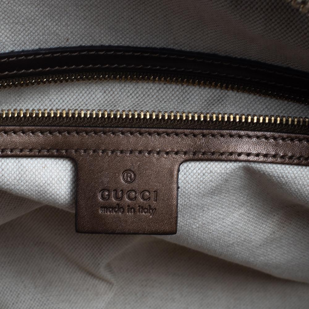Gucci Bronze Guccissima Leather Heart Bit Charm Dome Satchel 4