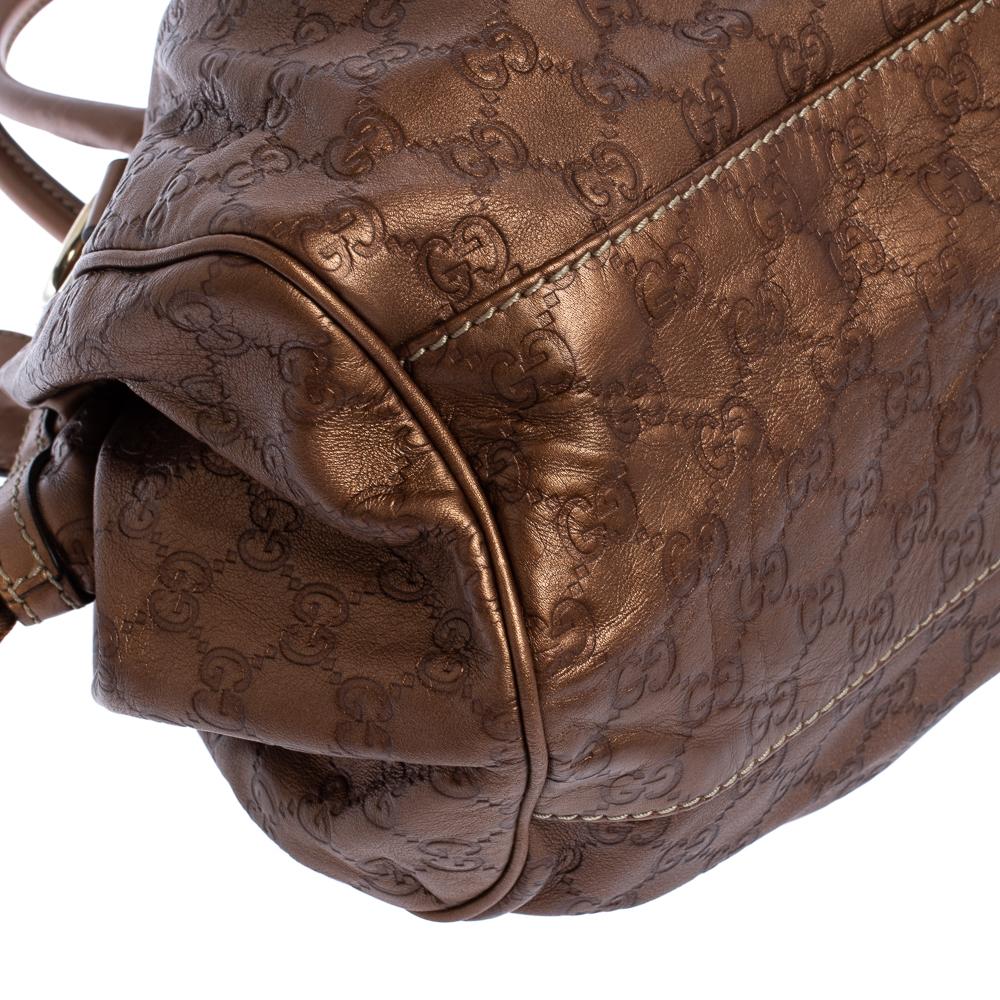Gucci Bronze Guccissima Leather Medium Sukey Boston Bag 2