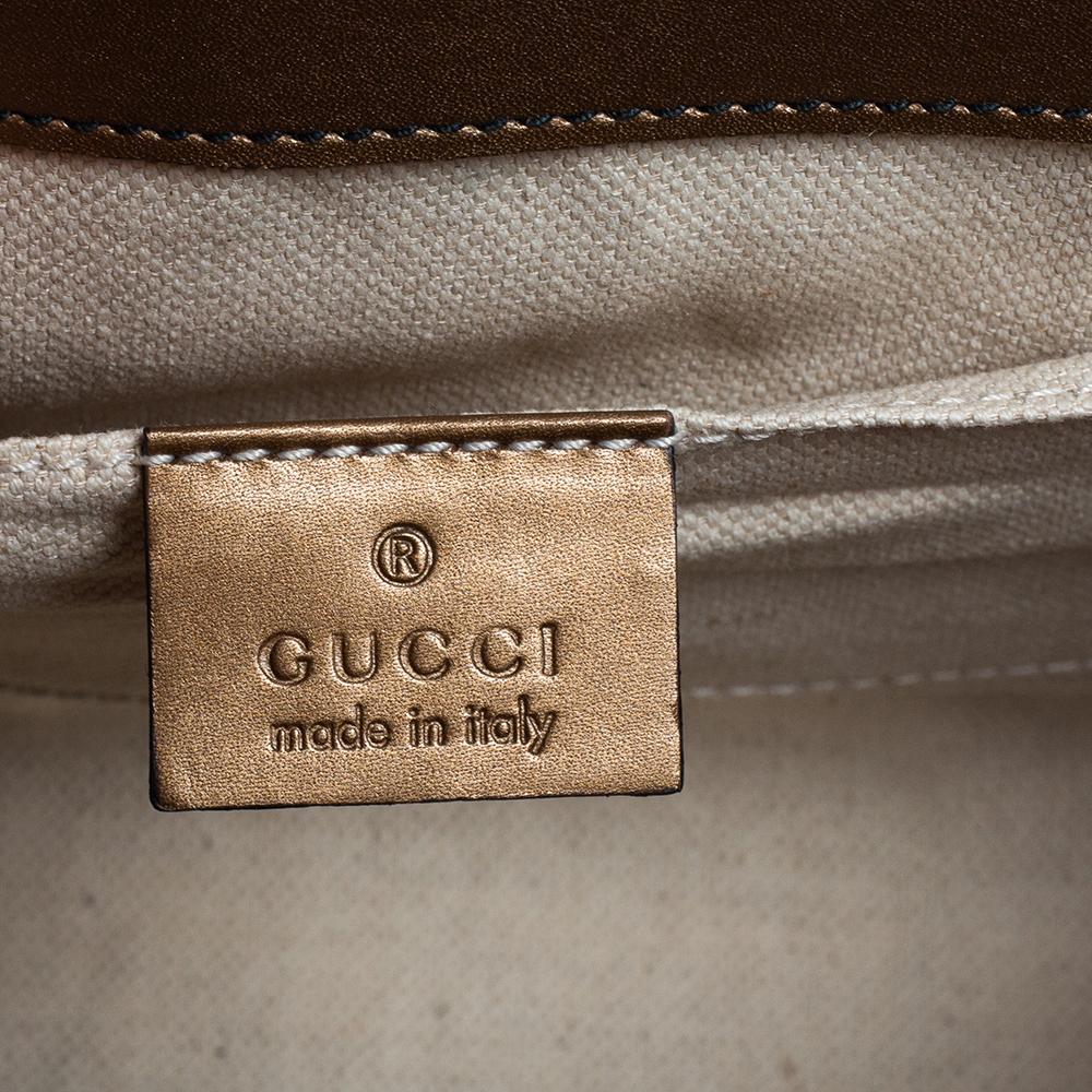 Gucci Bronze Guccissima Mirrored Leather Small Emily Chain Shoulder Bag 5