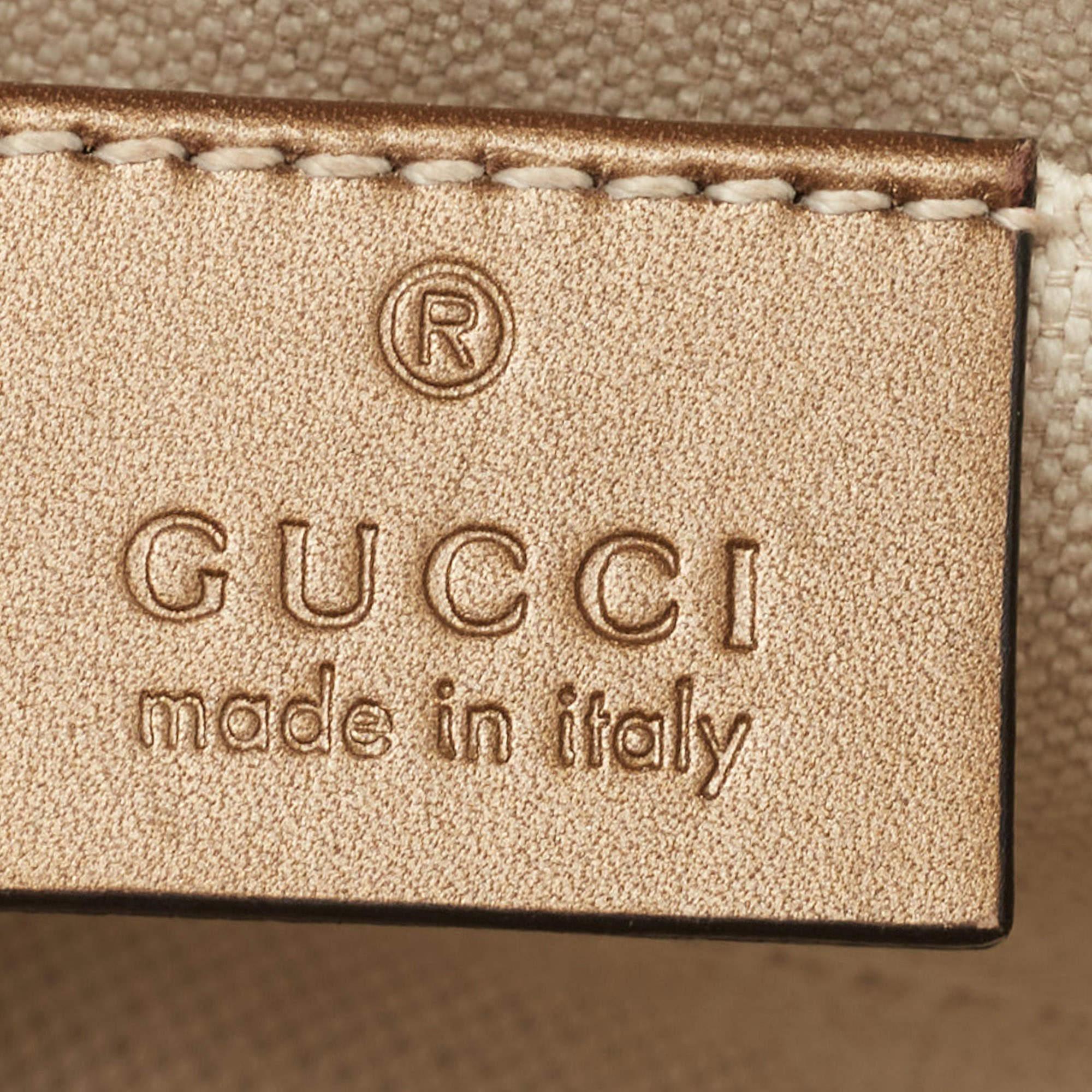 Gucci Bronze Guccissima Patent Leather Mini Emily Chain Shoulder Bag 4