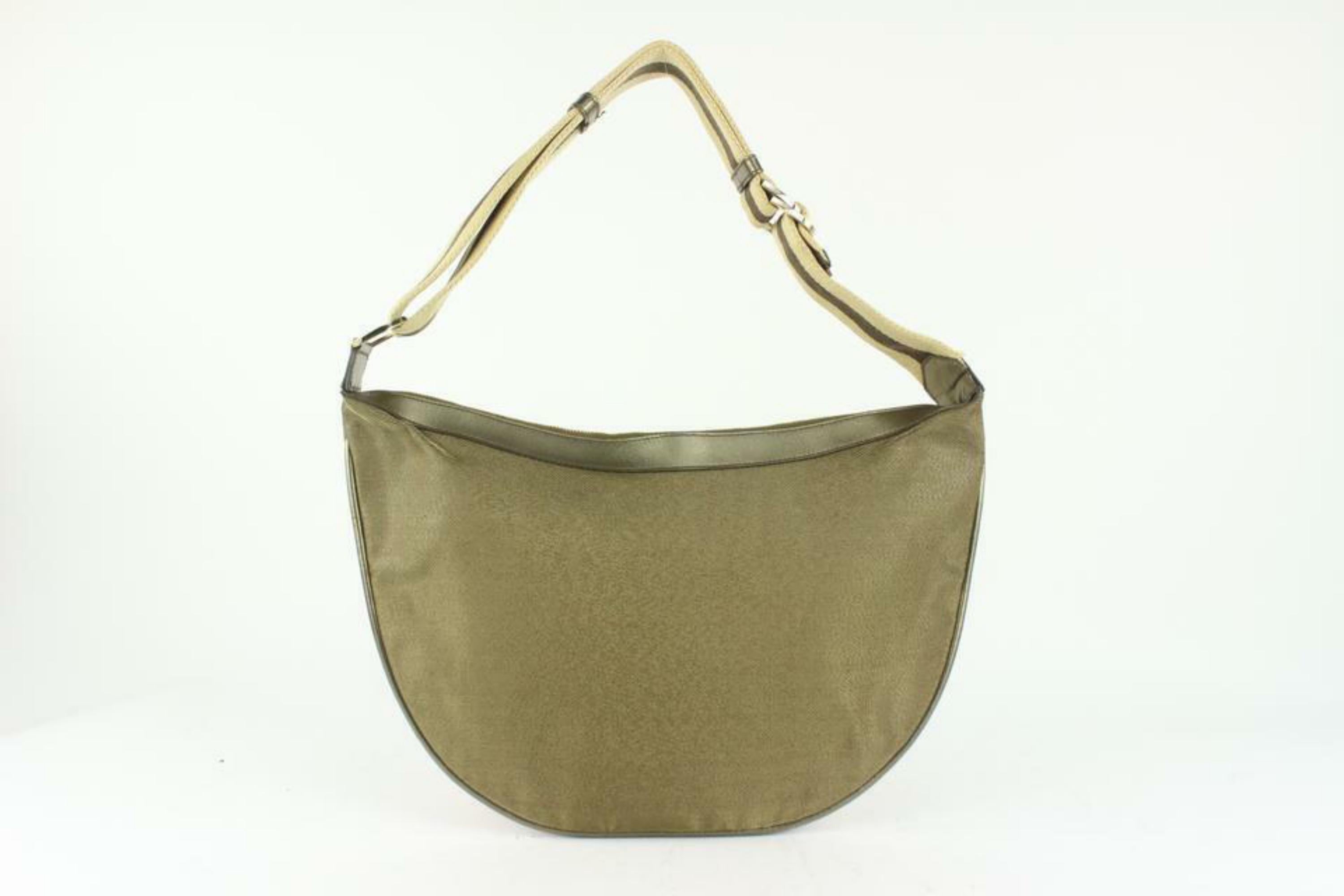 Gucci Bronze Olive Web Hobo Shoulder bag 1GU1020 For Sale 2
