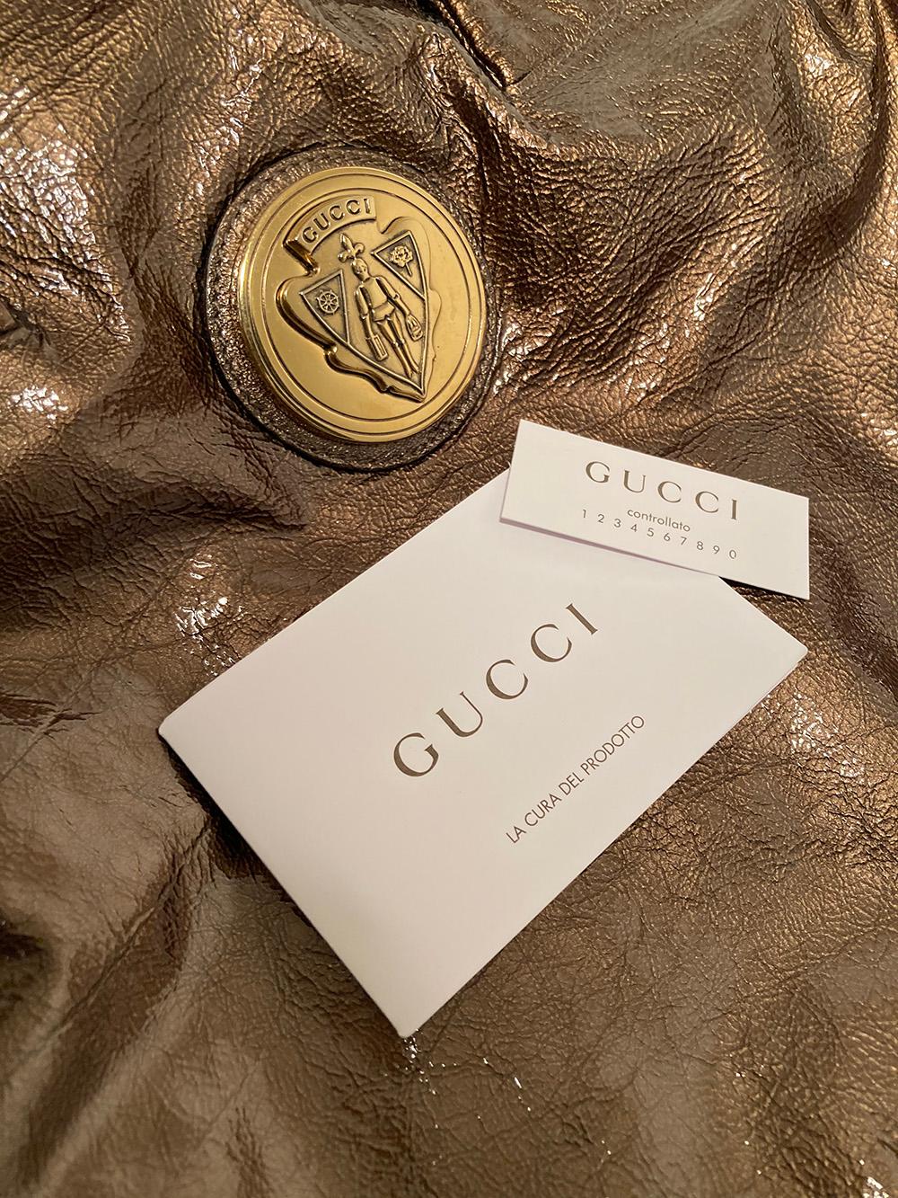 Gucci Bronze Patent Leather Hysteria Bag 2
