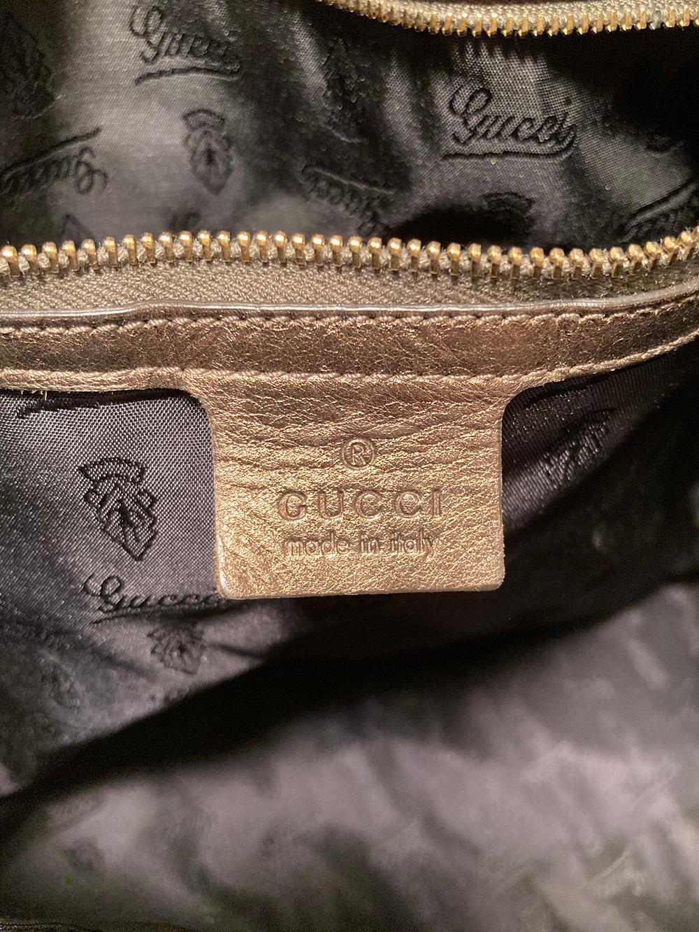 Women's Gucci Bronze Patent Leather Hysteria Bag