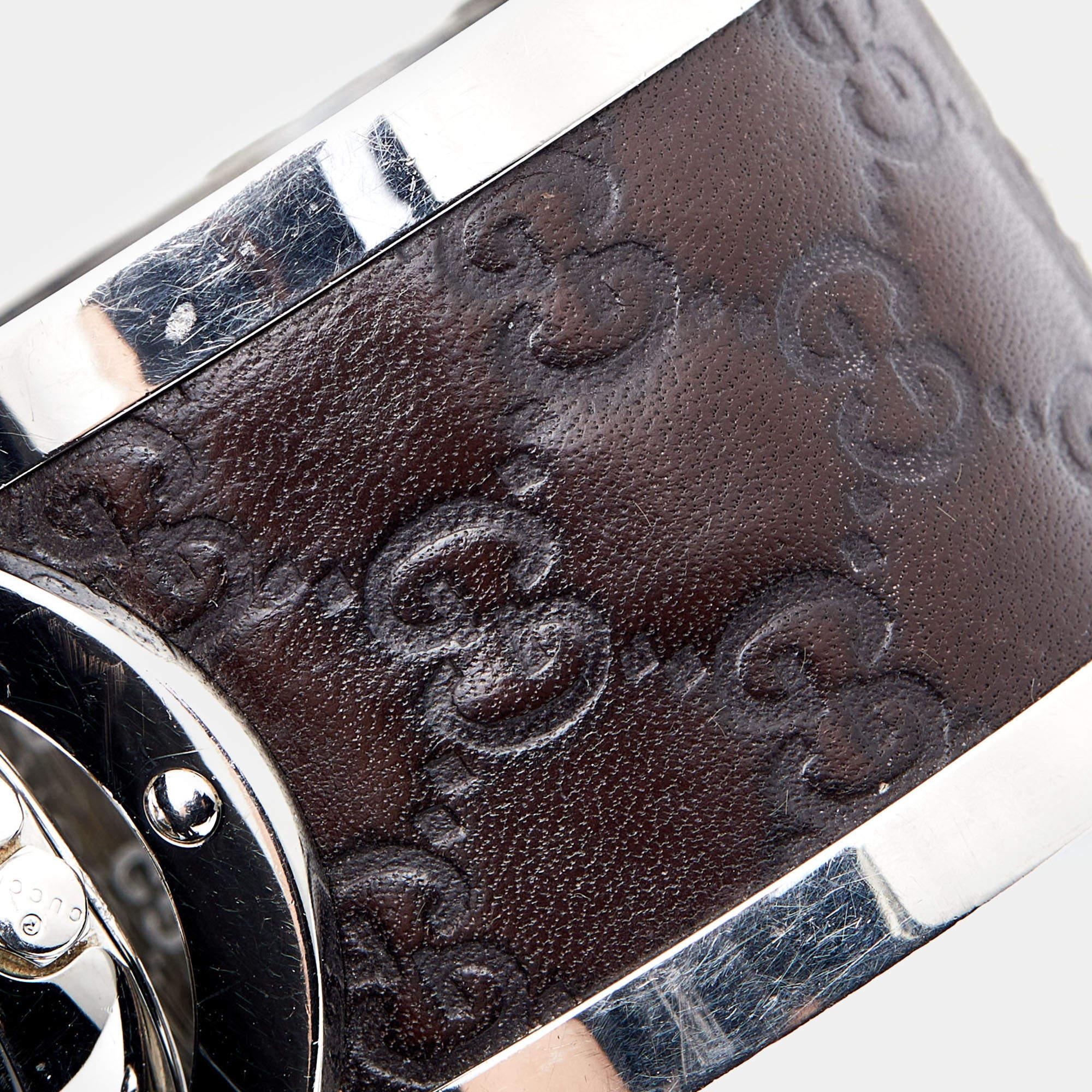 Gucci Bronze Stainless Steel Leather Twirl YA112433 Women's Wristwatch 23 mm 5