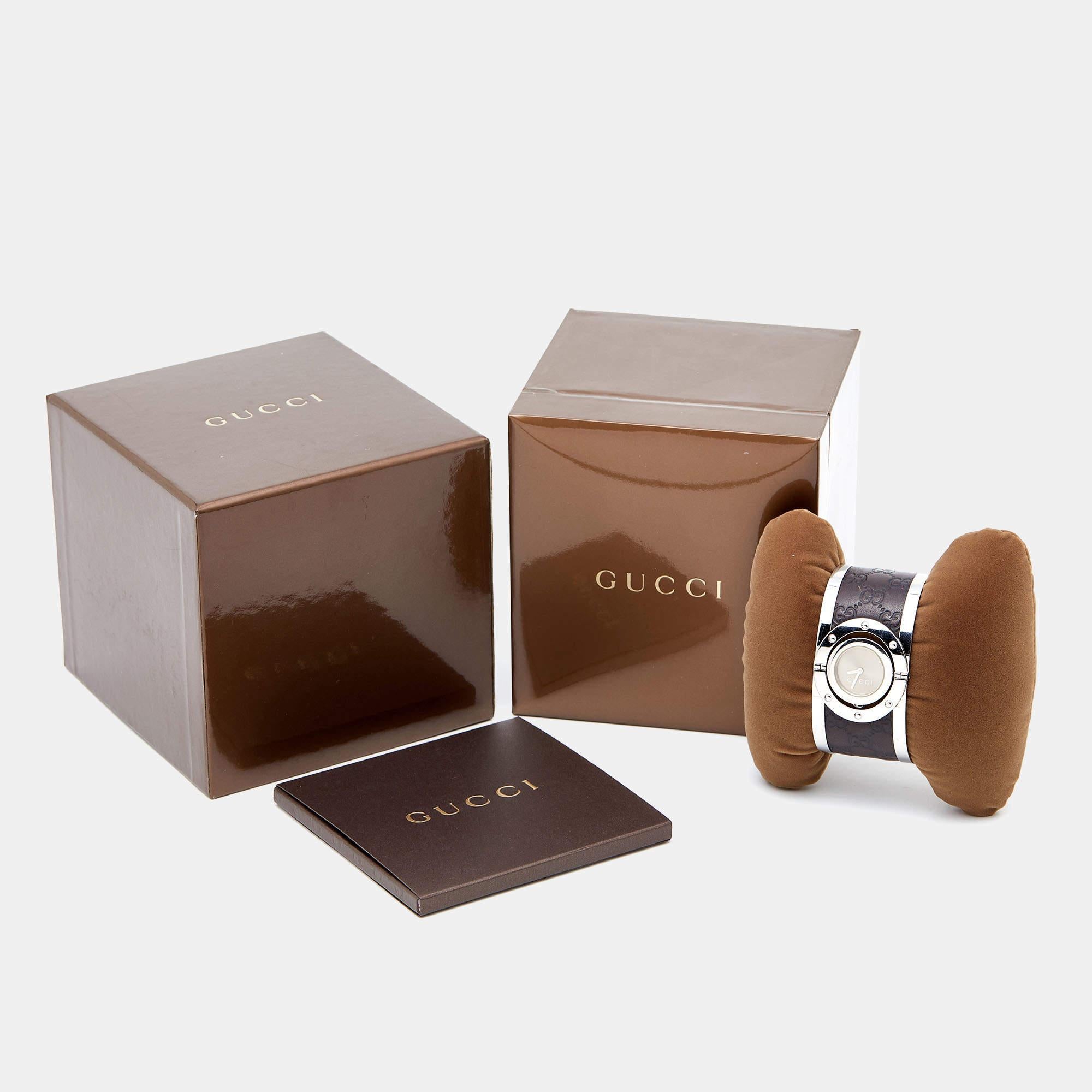 Gucci Bronze Stainless Steel Leather Twirl YA112433 Women's Wristwatch 23 mm 10