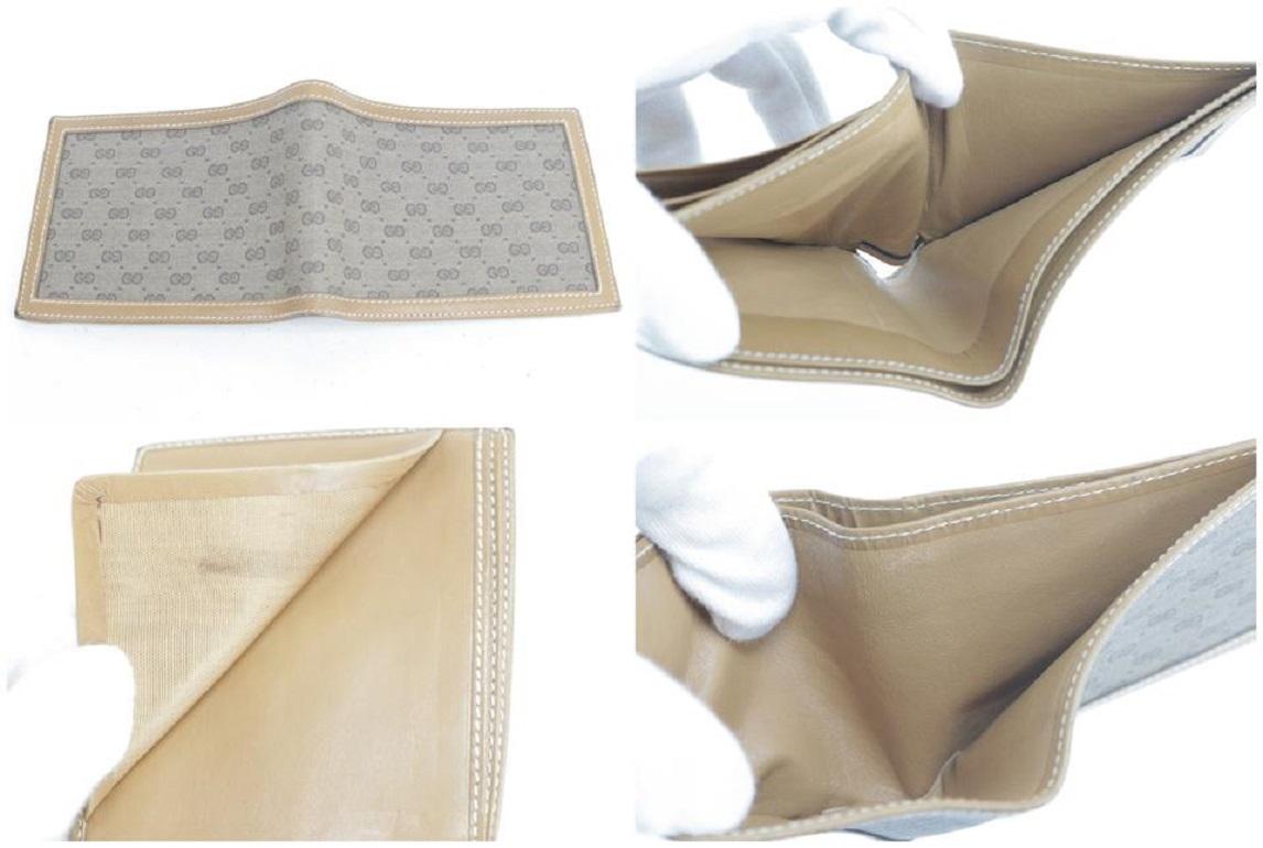 Gucci Braun 2gk0120 Micro Gg Monogramm Leder Portemonnaie zum Umklappen (Grau) im Angebot