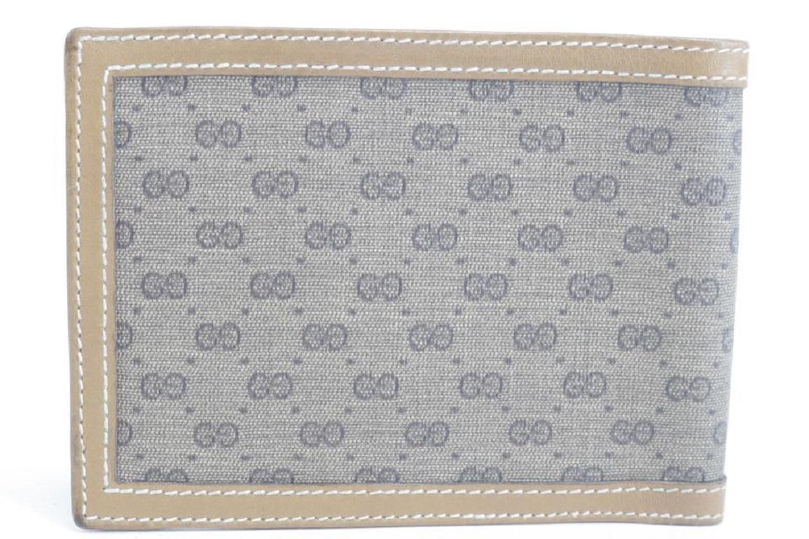 Gucci Brown 2gk0120 Micro Gg Monogram Leather Bifold Wallet For Sale 4