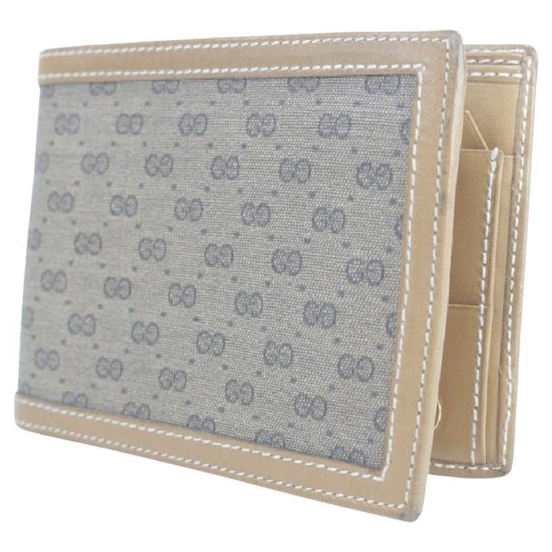 Gucci Braun 2gk0120 Micro Gg Monogramm Leder Portemonnaie zum Umklappen im Angebot
