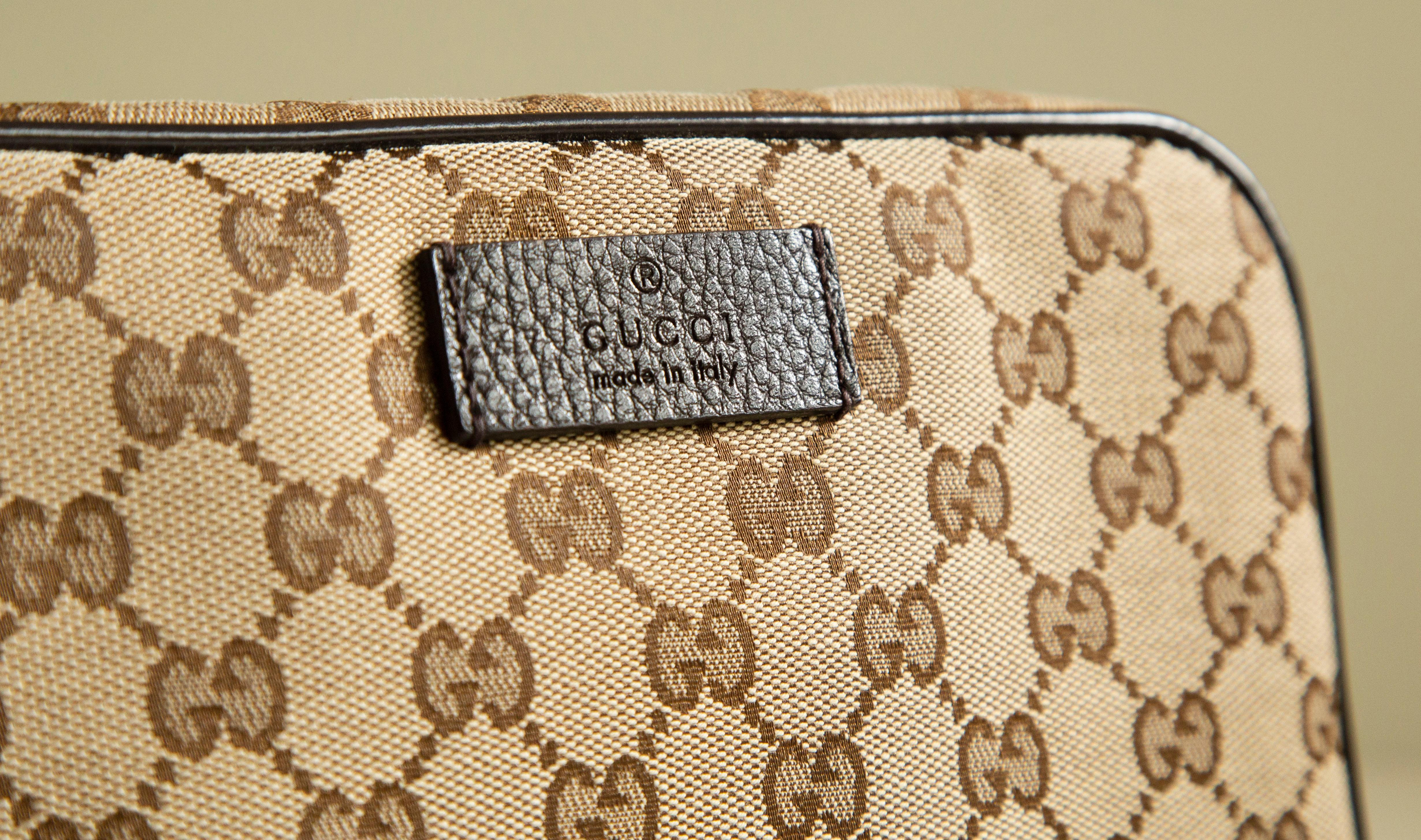 Gucci Brown and Beige Monogram Canvas Waist/Belt Bag For Sale 3