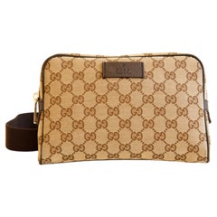 Gucci Brown and Beige Monogram Canvas Waist/Belt Bag