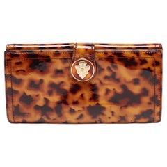 Gucci Brown Animal Print Patent Leather Hysteria Wallet
