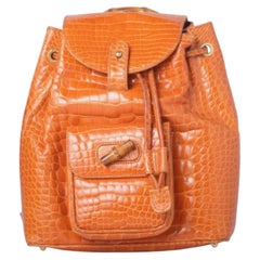 Gucci Brown Bamboo Leather Mini Backpack -'90s