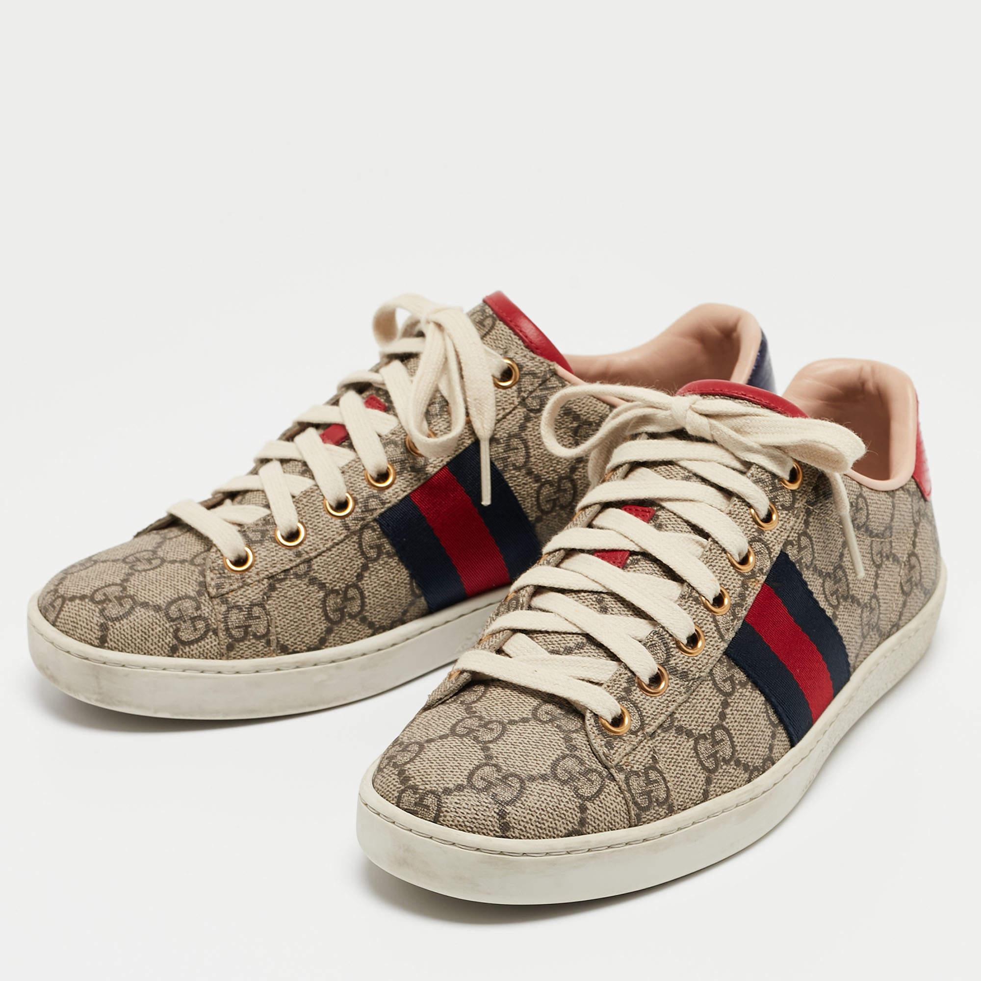 Elevate your footwear game with these Gucci sneakers. Combining high-end aesthetics and unmatched comfort, these sneakers are a symbol of modern luxury and impeccable taste.


Includes
Original Dustbag, Original Box, Info Booklet