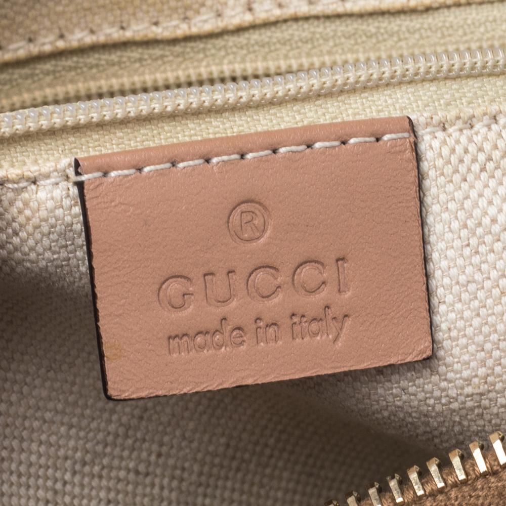Gucci Brown/Beige Diamante Canvas And Leather Sukey Satchel 6