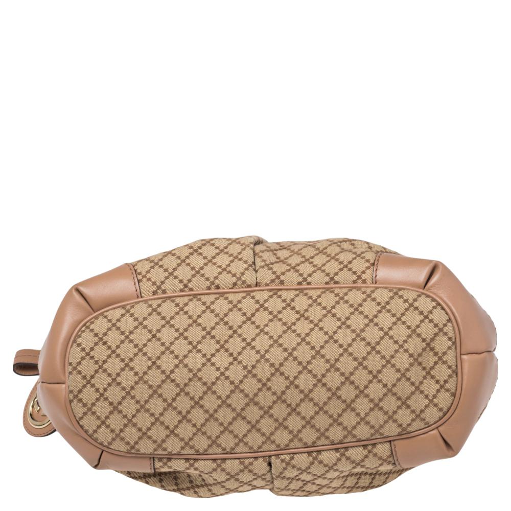 Gucci Brown/Beige Diamante Canvas And Leather Sukey Satchel 1