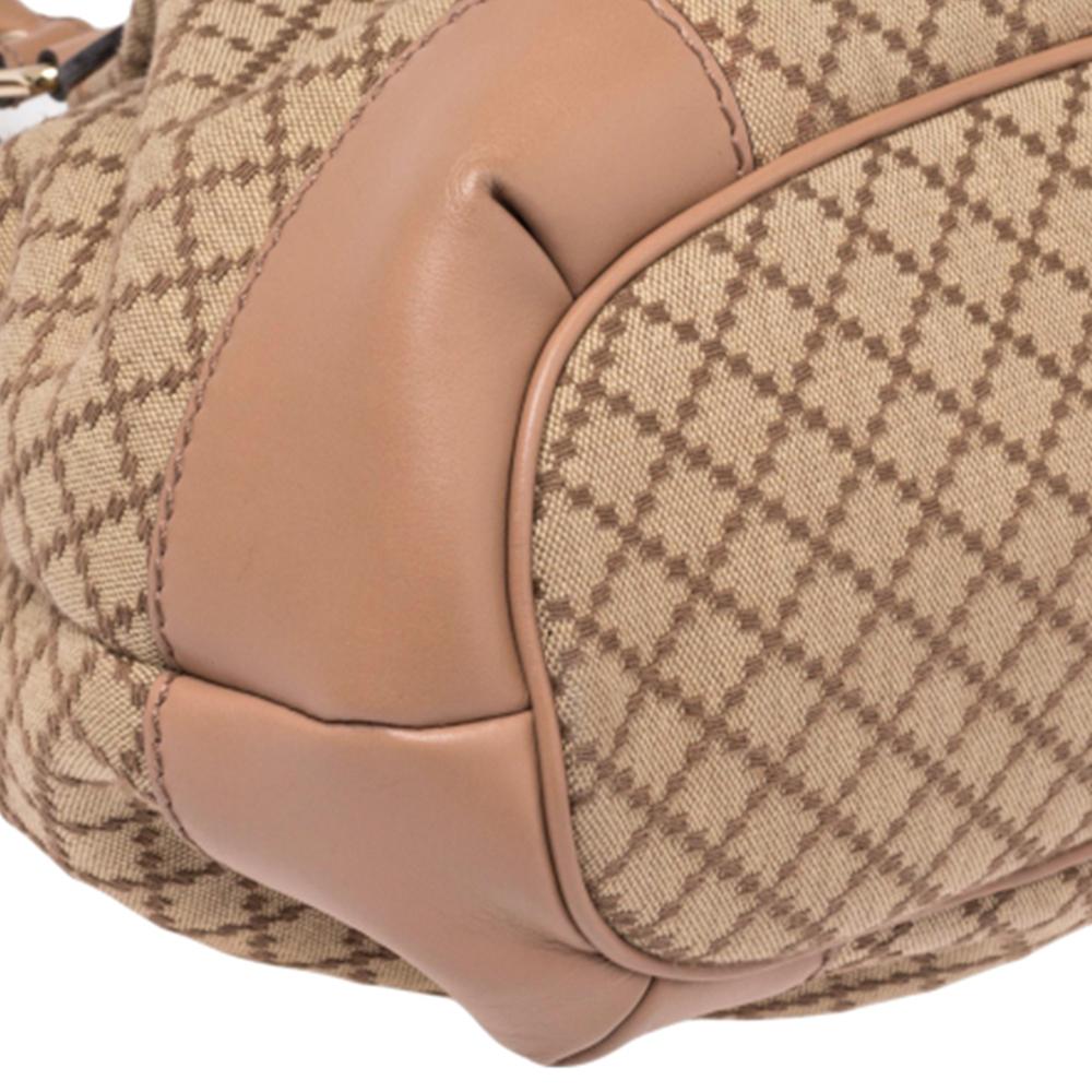 Gucci Brown/Beige Diamante Canvas And Leather Sukey Satchel 3