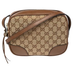 Gucci Brown/Beige GG Canvas and Leather Bree Crossbody Bag