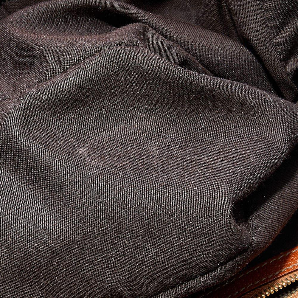 Gucci Boston Tasche aus Segeltuch und Leder mit brauner/beigefarbener GG-Schnalle im Angebot 8