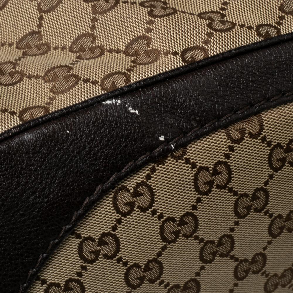 Gucci Brown/Beige GG Canvas and Leather Charlotte Hobo 7