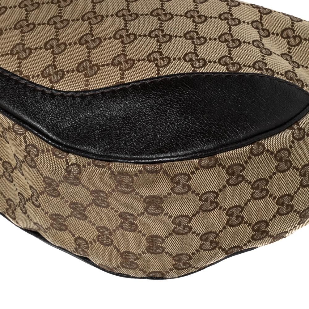 Gucci Brown/Beige GG Canvas and Leather Charlotte Hobo 2