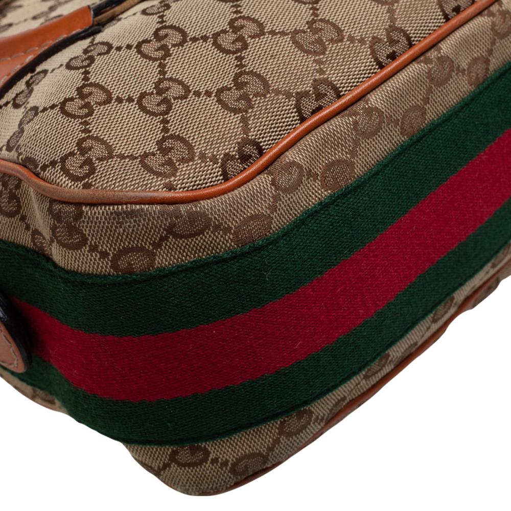 Gucci Braun/Beige GG Segeltuch und Leder Horsebit Heritage Hobo 7