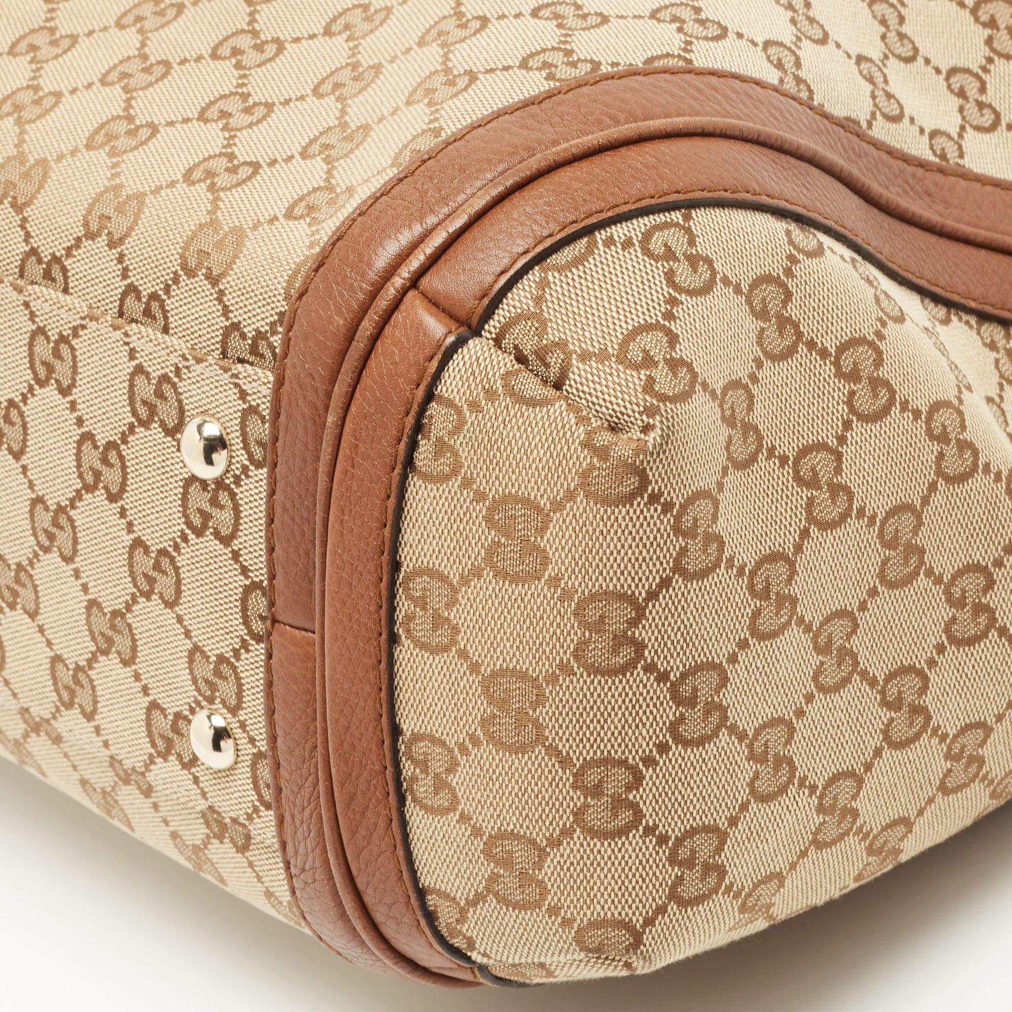 Gucci Brown/Beige GG Canvas and Leather Medium Bella Hobo 11