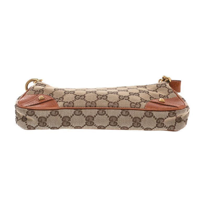 Gucci GG Nailhead Chain-Link Pochette - Brown Mini Bags, Handbags -  GUC456100