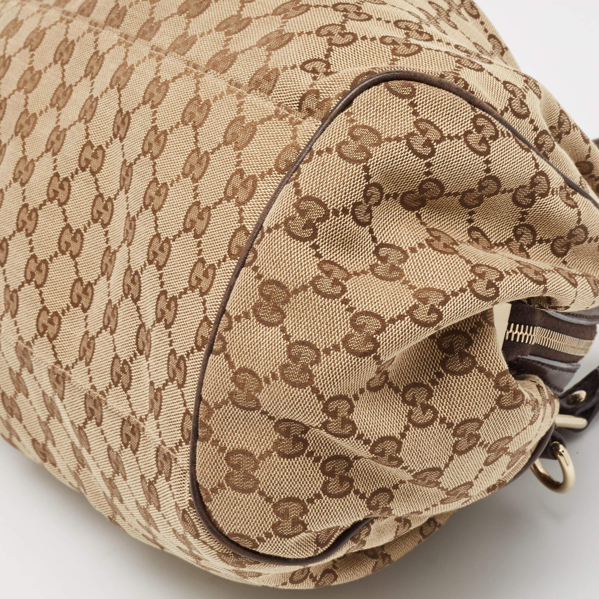 Women's Gucci Brown/Beige GG Canvas and Leather Sukey Boston Bag
