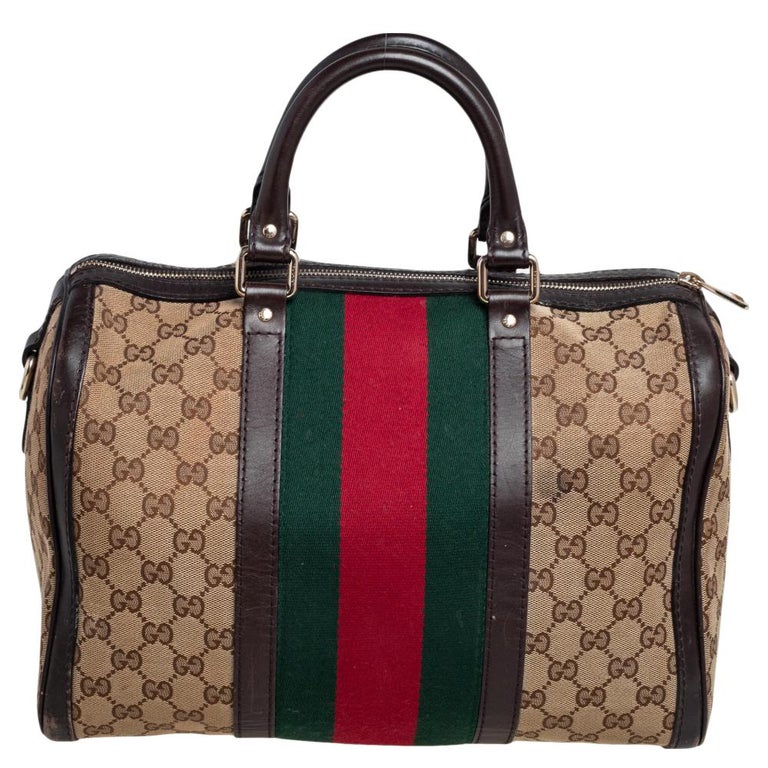 Gucci, Bags, Vintage Gucci Brown Boston Bag