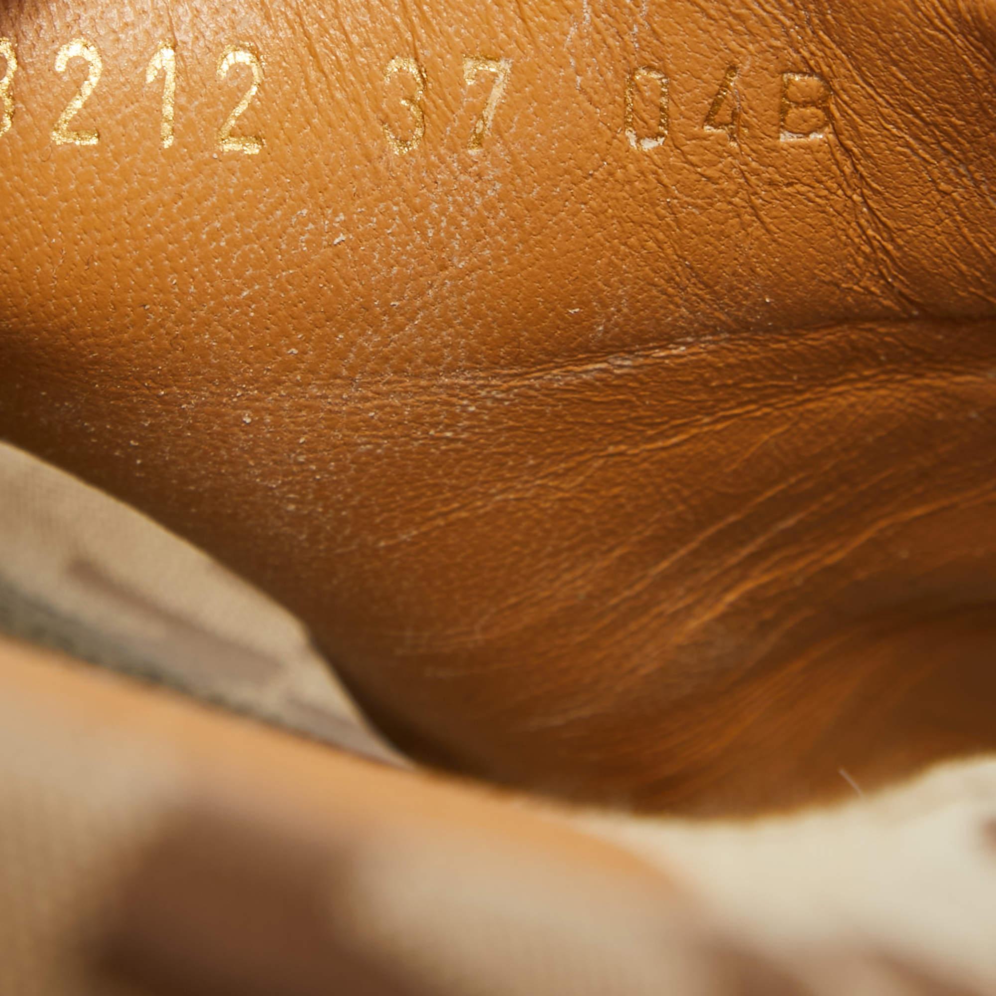 Gucci Brown/Beige GG Canvas Platform Slide Sandals Size 37 3