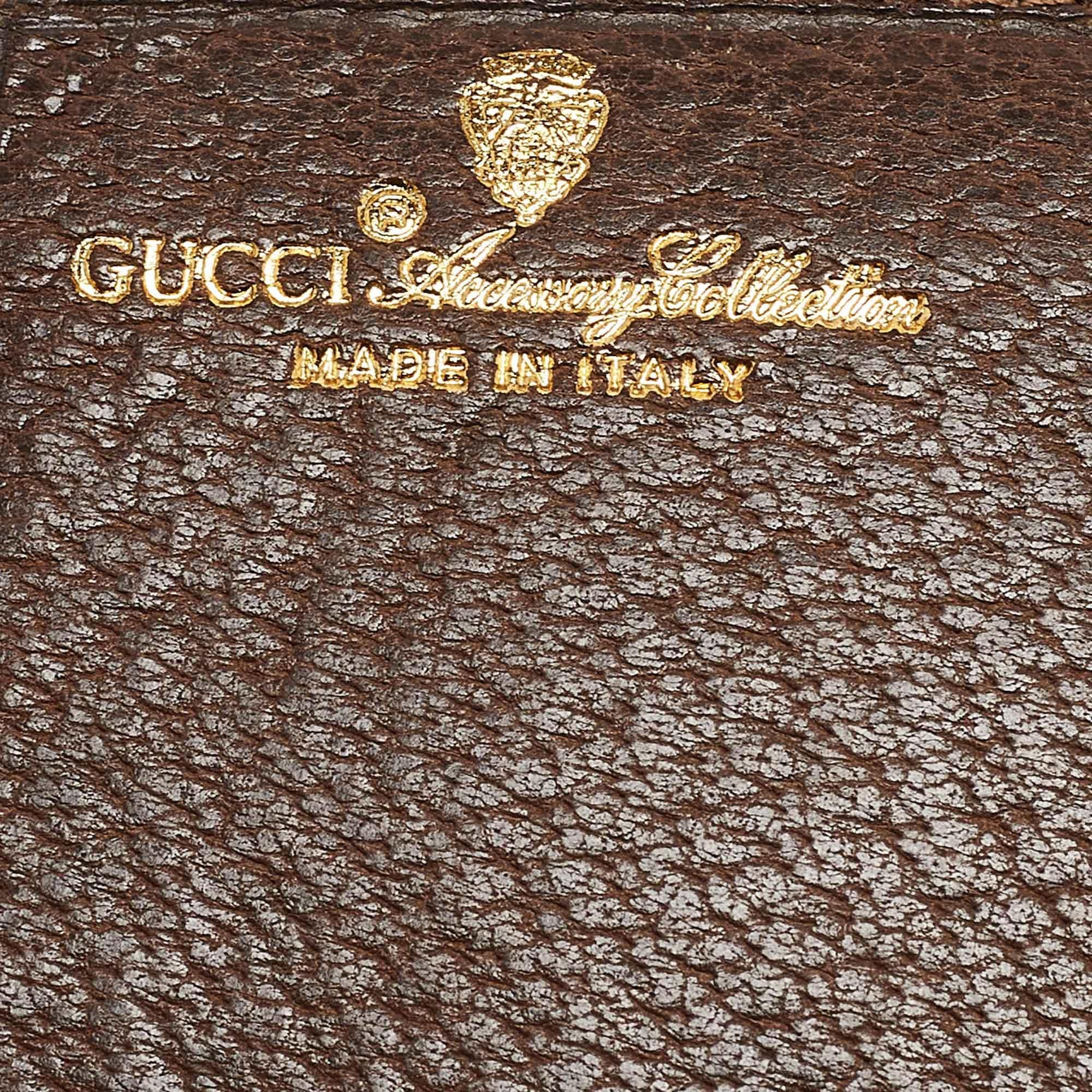 Gucci Brown/Beige GG Supreme Canvas and Leather Bifold Continental Wallet 4