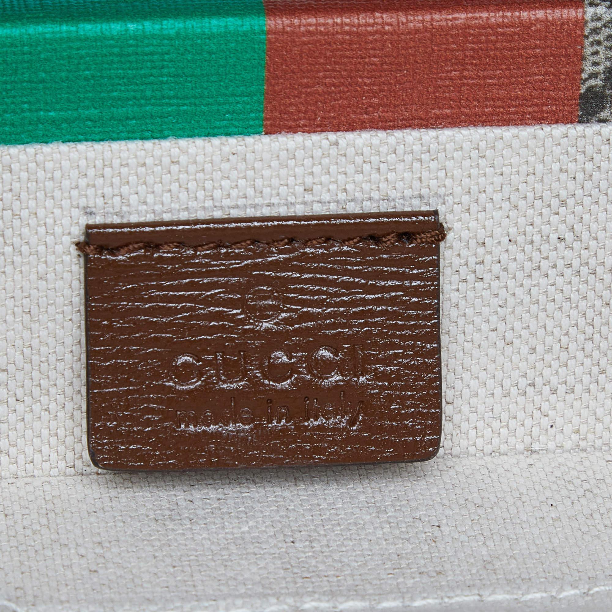 Gucci Brown/Beige GG Supreme Canvas und Leder Fake/Not Savoy Beauty Case Tasche im Angebot 2