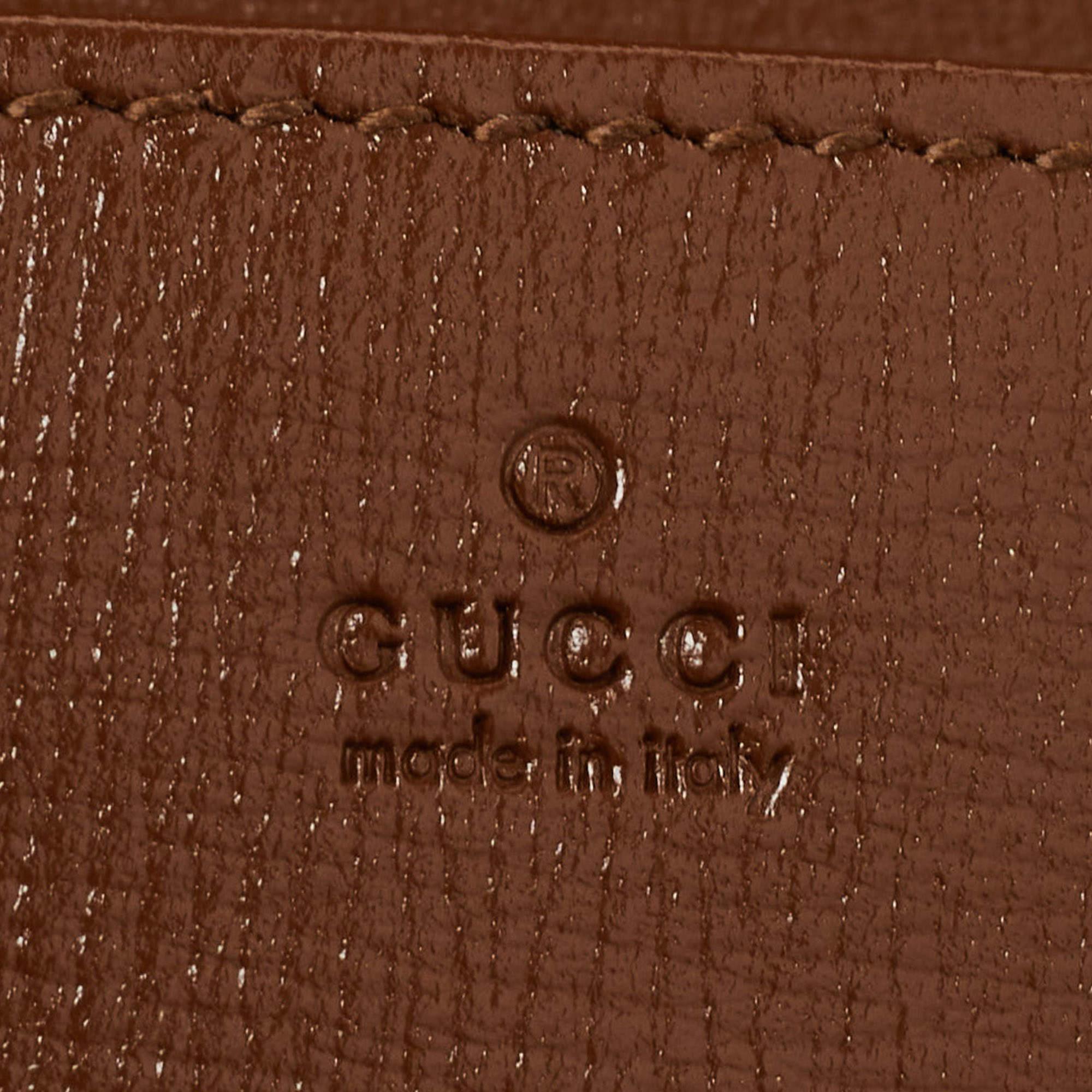 Gucci Brown/Beige GG Supreme Canvas and Leather Horsebit 1955 Wallet on Chain 8