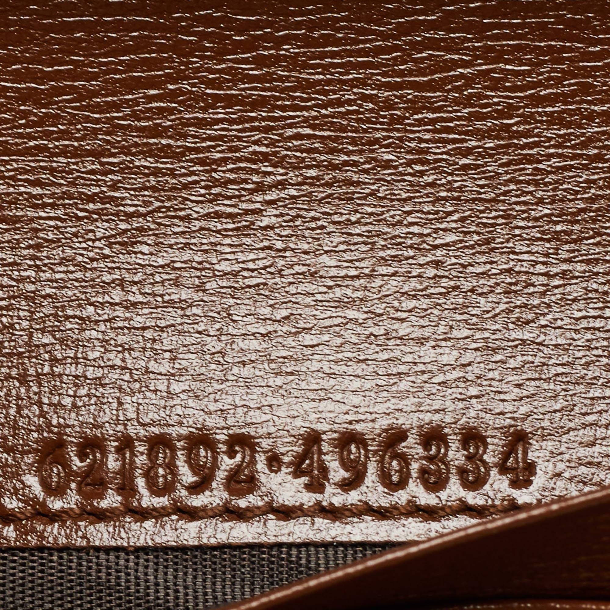 Gucci Brown/Beige GG Supreme Canvas and Leather Horsebit 1955 Wallet on Chain 1