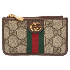 Gucci Brown/Beige GG Supreme Canvas and Leather Ophidia Card Case