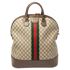 Gucci Brown/Beige GG Supreme Canvas and Leather Ophidia Duffel Bag