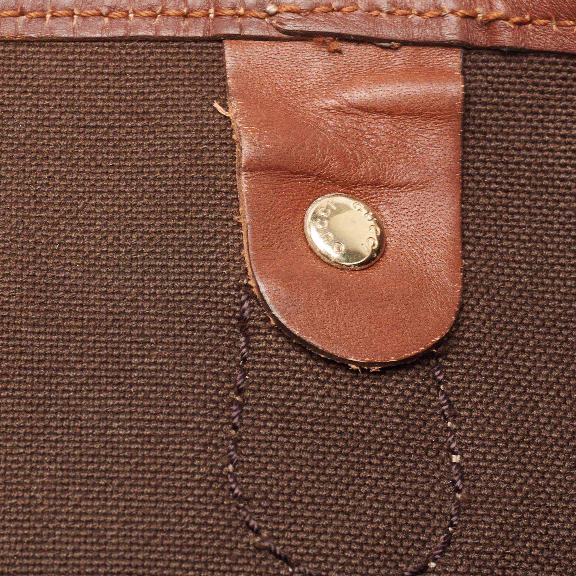 Gucci Brown/Beige GG Supreme Shopper-Tasche aus Canvas und Leder im Angebot 1