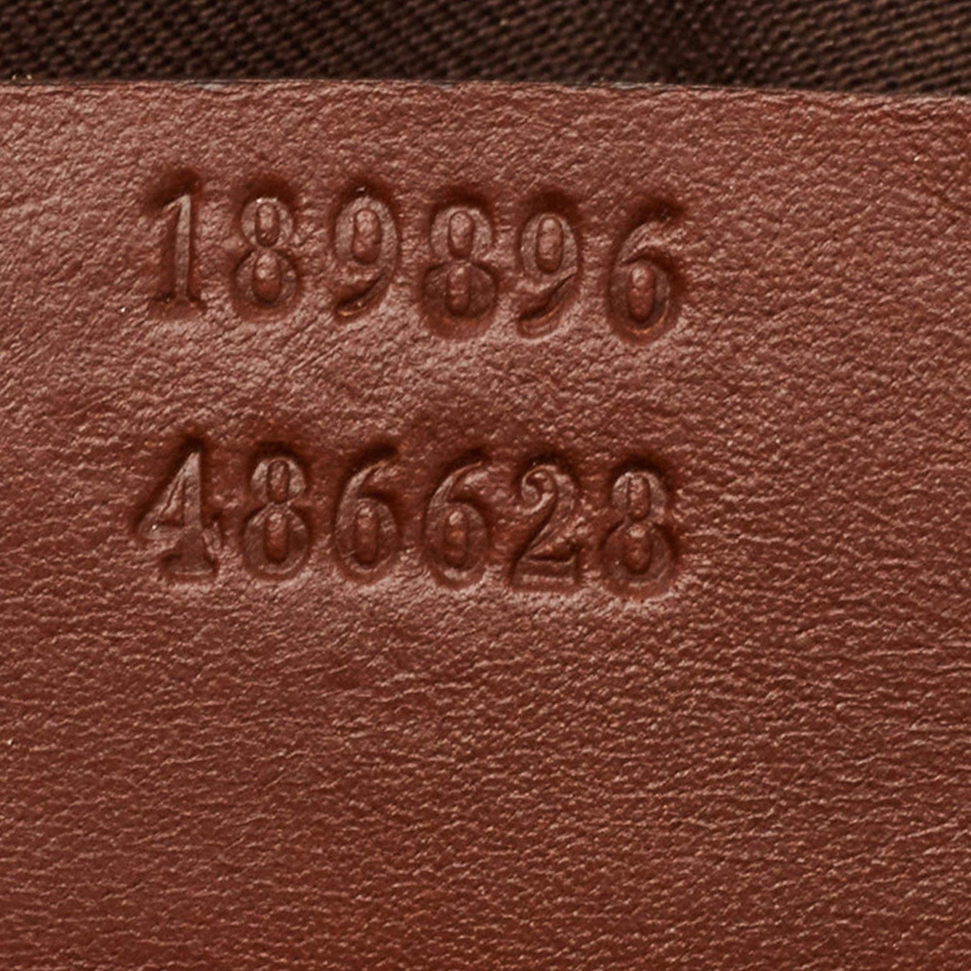 Gucci Brown/Beige GG Supreme Canvas and Leather Shopper Tote For Sale 2