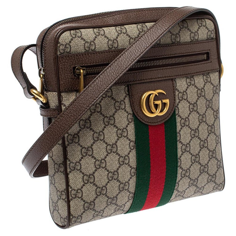 Gucci Mini Canvas Ophidia GG Cross-body Bag in Brown for Men