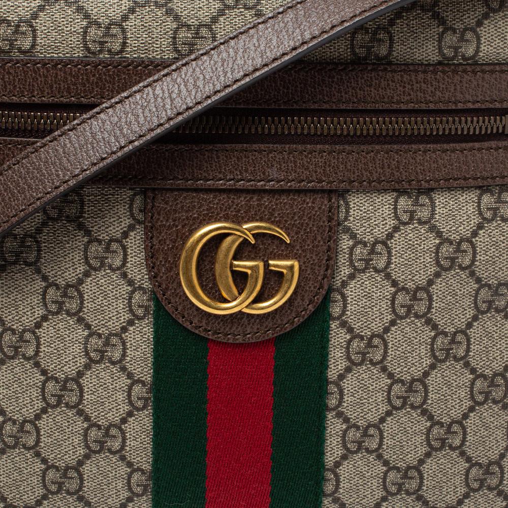 Gucci Brown/Beige GG Supreme Canvas and Leather Small Ophidia Messenger Bag 1
