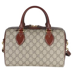 Gucci Brown GG Supreme Canvas Small Boston Bag