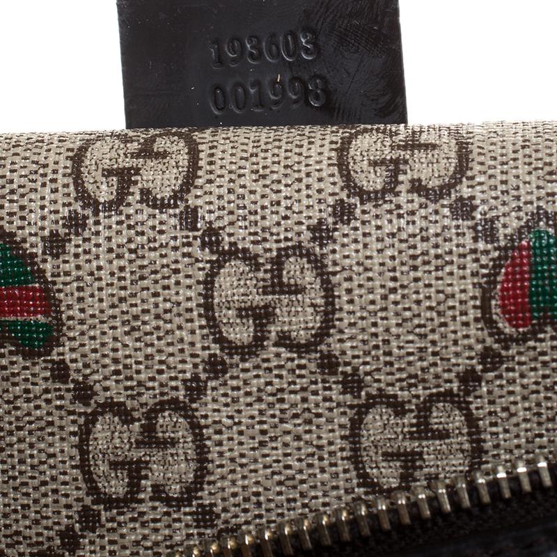 Gucci Brown/Beige GG Supreme Canvas Medium Tattoo Hearts Joy Boston Bag 4