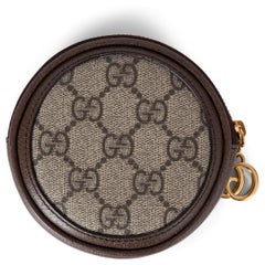 GUCCI brown beige GG Supreme Canvas OPHIDIA COIN KEY Wallet