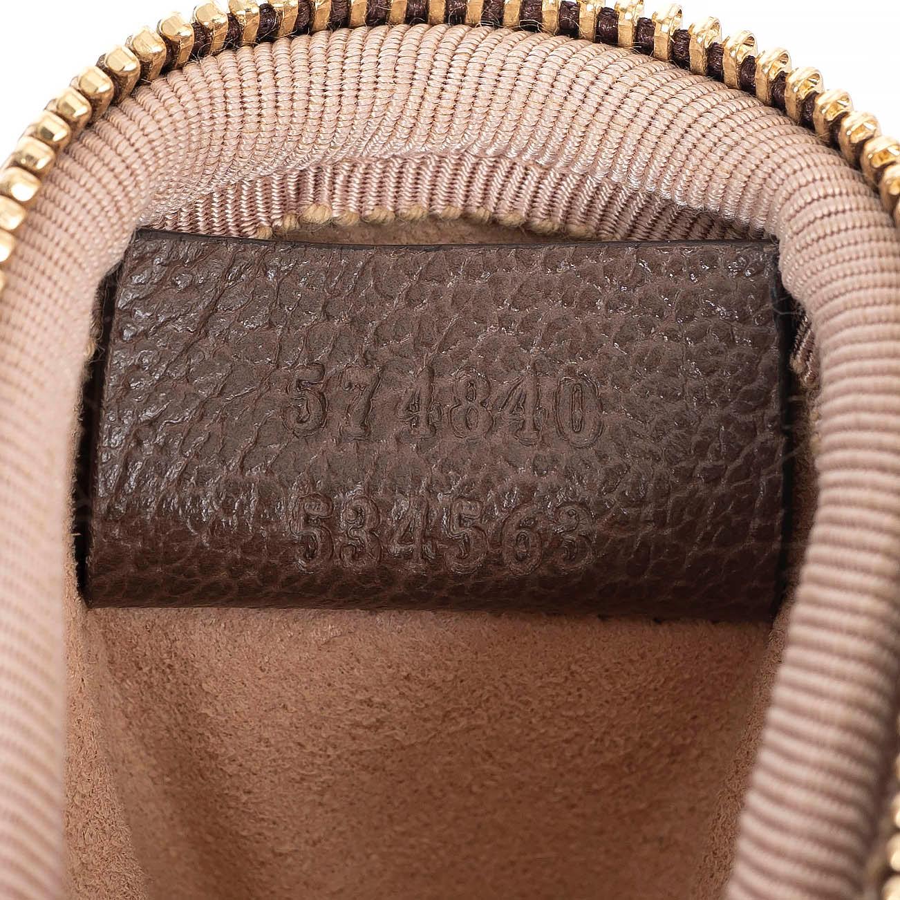 GUCCI brown beige GG Supreme Canvas OPHIDIA COIN KEY Wallet 1